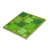 Green Clovers, Lucky Clovers, Saint Patrick's Day Tegeltje (Zijkant)