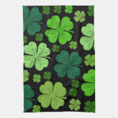 Green Clovers, Lucky Clovers, Saint Patrick's Day Theedoek (Verticaal)
