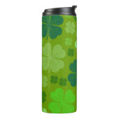 Green Clovers, Lucky Clovers, Saint Patrick's Day Thermosbeker (Gedraaid links)