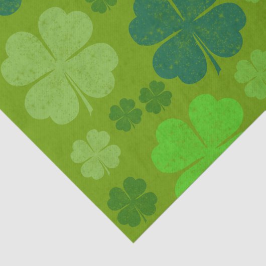 Green Clovers, Lucky Clovers, Saint Patrick's Day Tissuepapier (Detail)