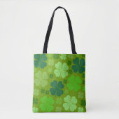 Green Clovers, Lucky Clovers, Saint Patrick's Day Tote Bag (Voorkant)