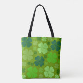 Green Clovers, Lucky Clovers, Saint Patrick's Day Tote Bag (Achterkant)