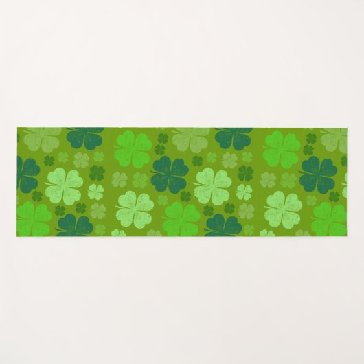 Green Clovers, Lucky Clovers, Saint Patrick's Day Yogamat (Voorkant (horizontaal))