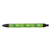 Green Clovers, Lucky Clovers, Saint Patrick's Day Zwarte Inkt Pen (Voorkant)