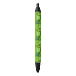 Green Clovers, Lucky Clovers, Saint Patrick's Day Zwarte Inkt Pen