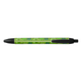 Green Clovers, Lucky Clovers, Saint Patrick's Day Zwarte Inkt Pen (Achterkant)