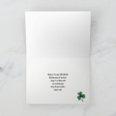 Green Clovers met FAUX Gold Foil Lijst Birthday Kaart (Binnen)