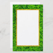 Green Clovers met FAUX Gold Foil Lijst Briefpapier (Voorkant / Achterkant)