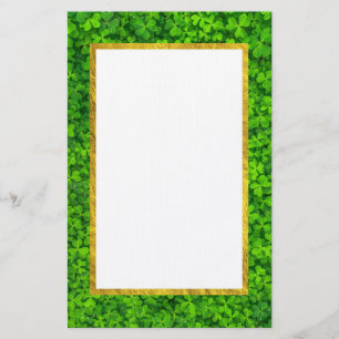 Green Clovers met FAUX Gold Foil Lijst Briefpapier