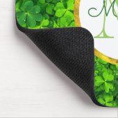 Green Clovers met FAUX Gold Foil Lijst Monogram Muismat (Hoek)