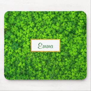 Green Clovers met FAUX Gold Foil Lijst Muismat