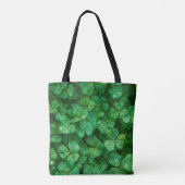 Green Clovers met FAUX Gold Foil Lijst Tote Bag (Achterkant)