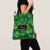 Green Clovers met FAUX Gold Foil Lijst Tote Bag (Dichtbij)