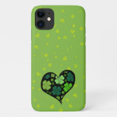 Green Clovers, Saint Patrick's Day, Heart Case-Mate iPhone Case (Achterkant)