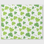 Green Clovers St. Patrick's Day Cadeaupapier (Vlak)