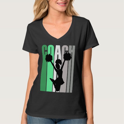 Green Coach Of Cheerleading Cheerleader Coach Teac T-shirt (Voorkant)