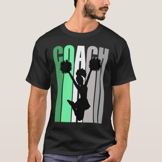 Green Coach Of Cheerleading Cheerleader Coach Teac T-shirt (Voorkant)