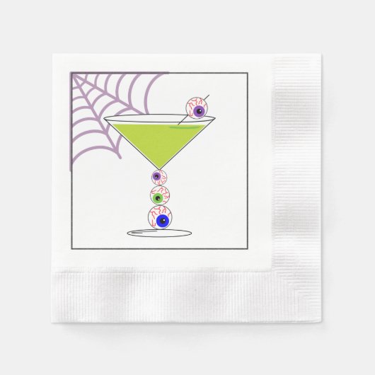 Green Cocktail Halloween Glass Paper Napkin Servet (Voorkant)