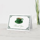 Green Coffee Cup Baby Shower Bedankkaart (Voorkant)