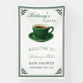 Green Coffee Cup Baby Shower Welcome Spandoek