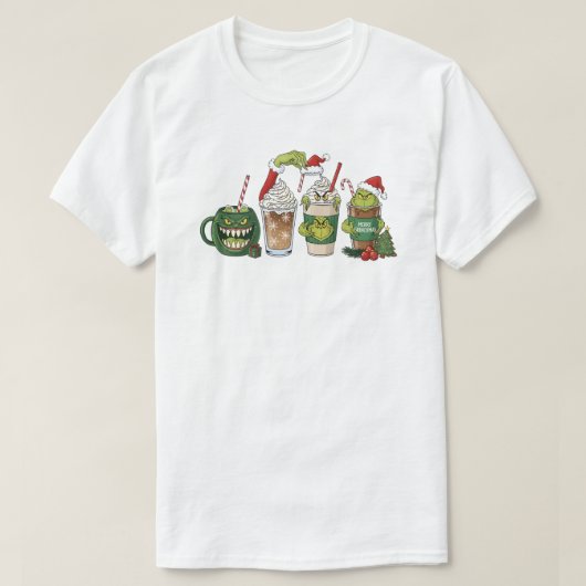 Green Coffee Drink, Funny Holiday Caffeine Design T-shirt (Design voorkant)