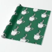 Green Coffee Wrapping Paper  Cadeaupapier (Uitgerold)