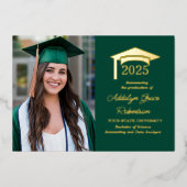 Green College University Foto Afstuderen Folie Uitnodiging (Voorkant)