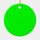Green Color Gepersonaliseerd Designer Keramisch Ornament (Voorkant)