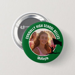 Green Color Guard Photo High School Dancer Ronde Button 5,7 Cm