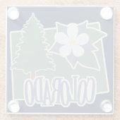 Green Colorado Columbine Glazen Onderzetter (Achterkant)