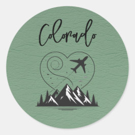 Green Colorado Passport Ronde Sticker