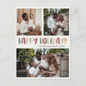 Green Colorful Prettige feestdagen Bold Three Foto (Voorkant)