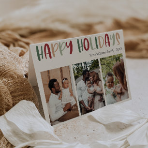 Green Colorful Prettige feestdagen Folded Three Ph