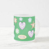Green colour Shapes mug Matglas Koffiemok (Voorkant rechts)