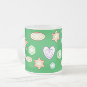Green colour Shapes mug Matglas Koffiemok (Voorkant links)