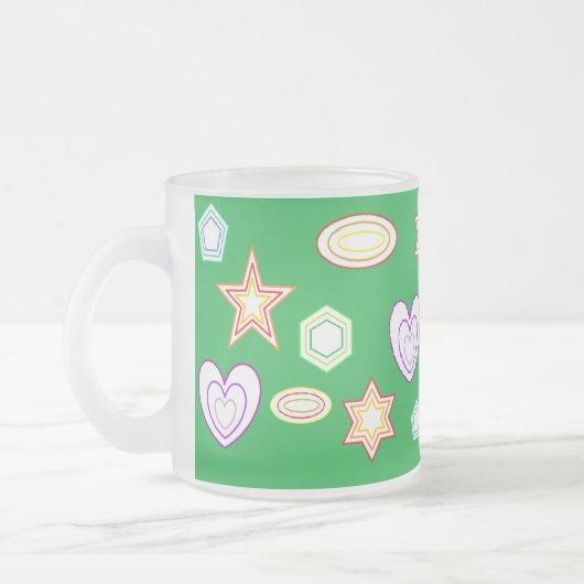 Green colour Shapes mug Matglas Koffiemok (Links)