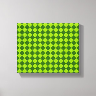 Green Combination Diamond Pattern van STaylor Canvas Afdruk