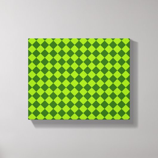 Green Combination Diamond Pattern van STaylor Canvas Afdruk (Voorkant)