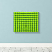 Green Combination Diamond Pattern van STaylor Canvas Afdruk (Insitu (Houten vloer))