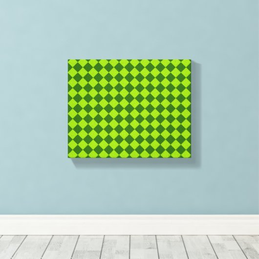Green Combination Diamond Pattern van STaylor Canvas Afdruk (Insitu (Houten vloer))