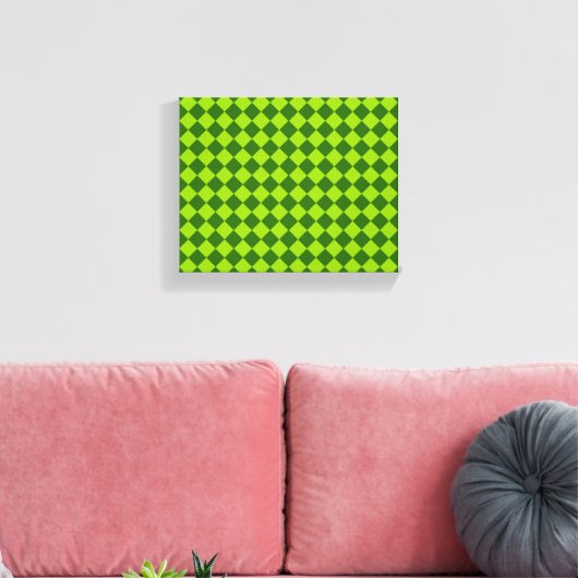Green Combination Diamond Pattern van STaylor Canvas Afdruk (Insitu (Woonkamer))
