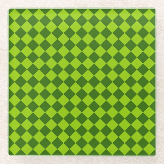 Green Combination Diamond Pattern van STaylor Glazen Onderzetter (Voorkant)