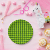 Green Combination Diamond Pattern van STaylor Papieren Bordje (Feest)