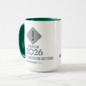 Green Combo Funny Error 2026 Two-Tone Mug Mok (Voorkant links)