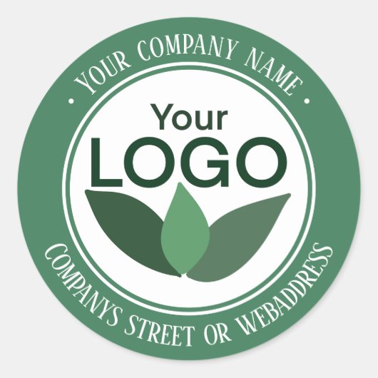 Green Company logo en adres Ronde Sticker (Voorkant)