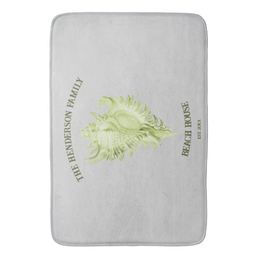 Green Conch Shell Bath Mat (Voorkant Verticaal)