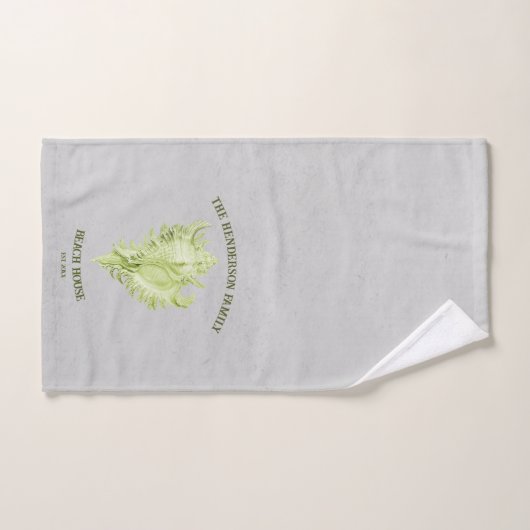 Green Conch Shell Bath Set Bad Handdoek (Handdoek)