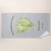 Green Conch Shell Beach Towel Strandlaken (Voorkant)