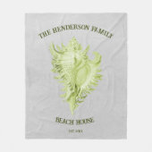 Green Conch Shell Fleece Blanket (Voorkant)