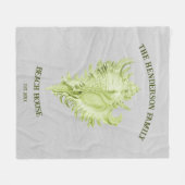 Green Conch Shell Fleece Blanket (Voorkant (Horizontaal))